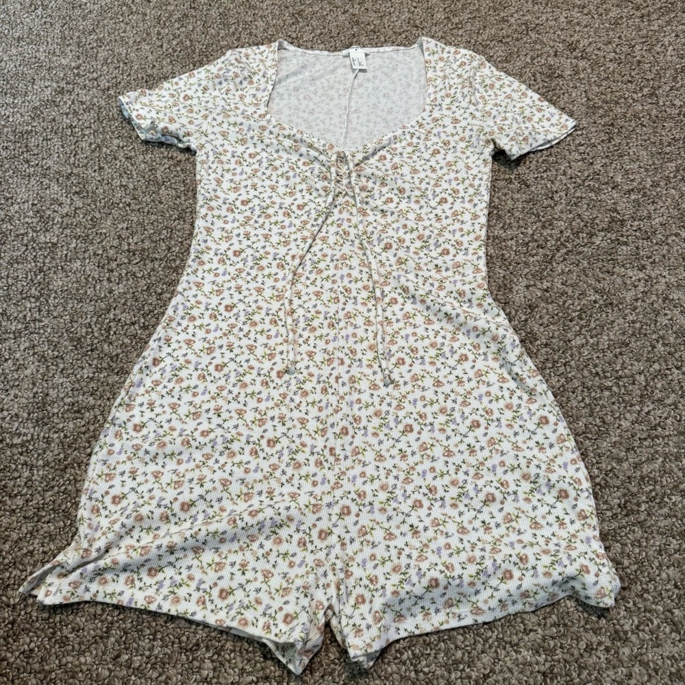 Cream Pajama Sleepwear Romper